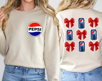 Pepsi Bow Coquette Sweatshirt: Soda Lover Crewneck Christmas Gift