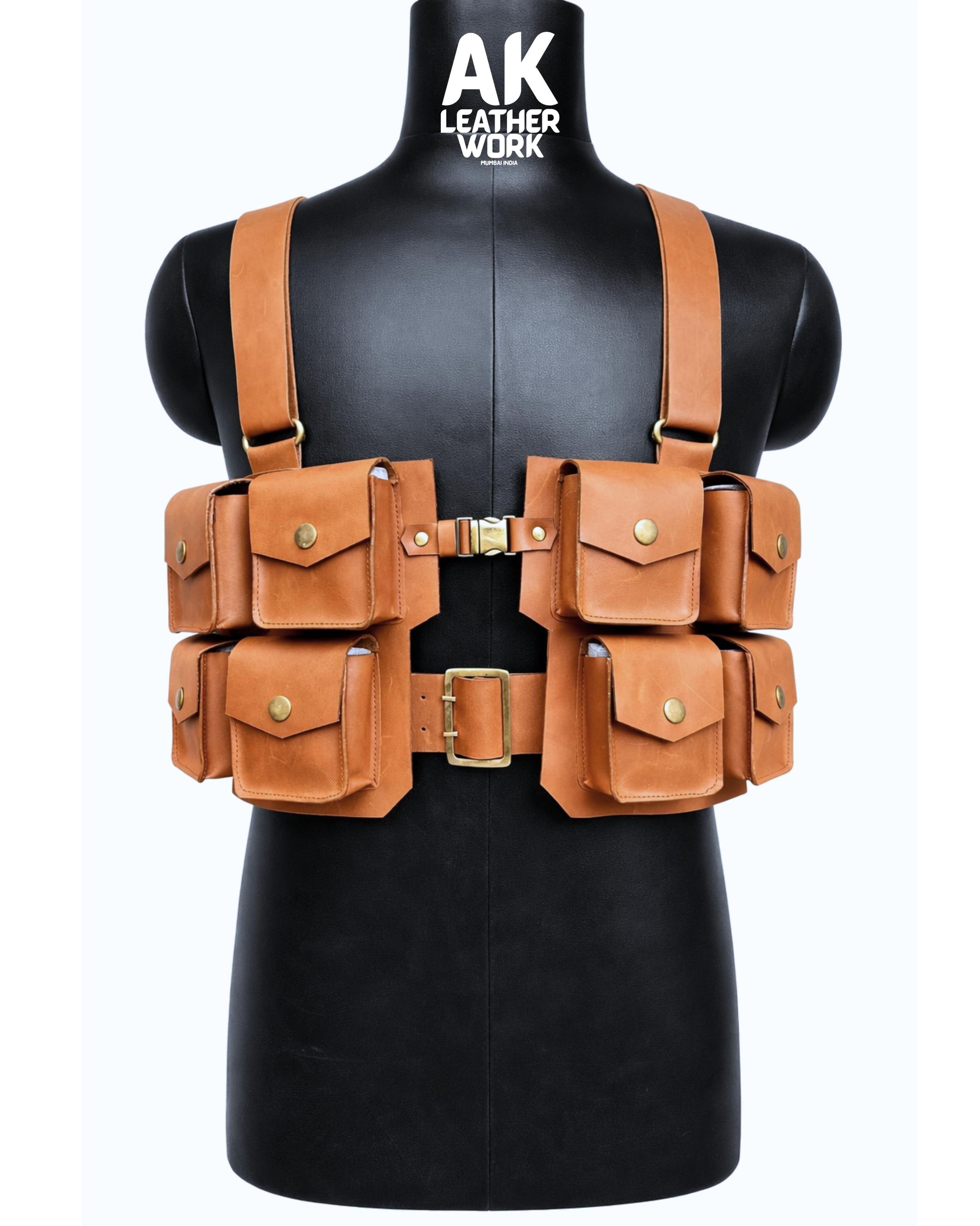 Tactical Chest Rig | Custom Made Utility Harness | Unisex Leather