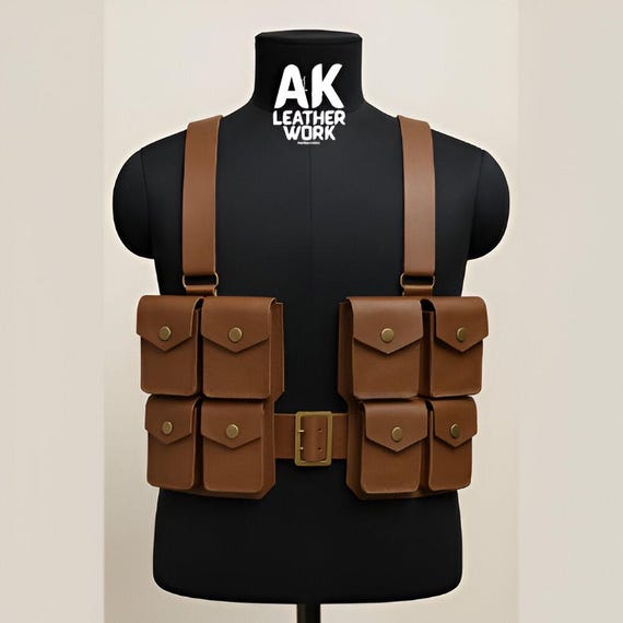 Tactical Chest Rig Custom Made Utility Harness Unisex Leather