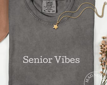 Camiseta Comfort Colors Senior Vibes / Camiseta retro de la clase de 2026