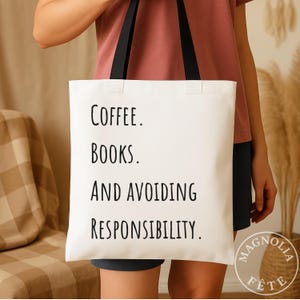 Funny Book Lover Tote Bag, Sarcastic Reader Gift