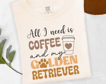 Golden Retriever Coffee Shirt | Dog Mom Graphic Tee