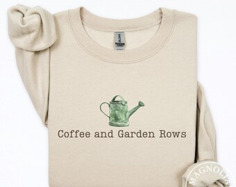 Cottagecore Garden Sweatshirt, Green Watering Can Graphic
