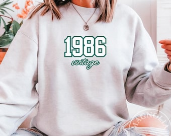 Sudadera vintage de 1986, cuello redondo para el 40 cumpleaños