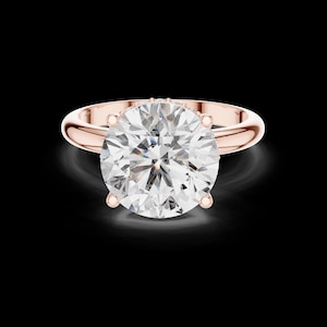 Classic Solitaire Round Diamond Ring – Elegant White Gold Engagement Ring, Four-Prong Mounting, Timeless Brilliant Cut Bridal Jewelry