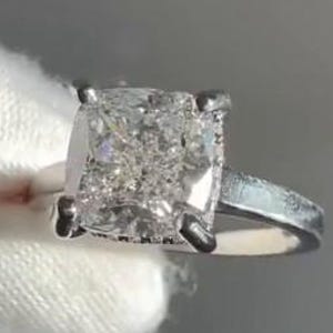 3ct Cushion Cut Solitaire Engagement Ring Cushion Solitaire White Gold Wedding Ring Promise Ring Cushion Moissanite Diamond Gift Rings
