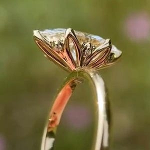 Dazzling Marquise Cut Moissanite Engagement Ring, Vintage Style Engagement Ring, Unique Wedding Ring, Luxury Anniversary Ring For Girlfriend
