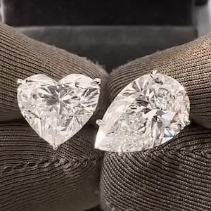 Toi et Moi Ring Moissanite Ring, Promise Ring, Engagement Ring, Two Stone Ring, Solitaire Wedding Ring, Anniversary Gift Ring, Gift for Her