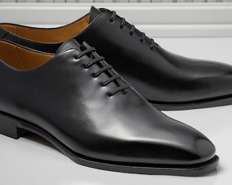 Men’s Black Plain Toe Oxford Shoes Formal Lace Up Dress Shoes