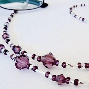 Cadena para gafas elaborada con cristales de Amatista