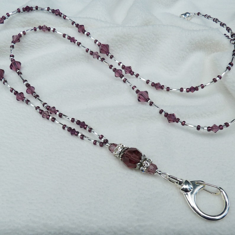 Amethyst Lanyard for ID Badges Lanyard for ID Badge Etsy