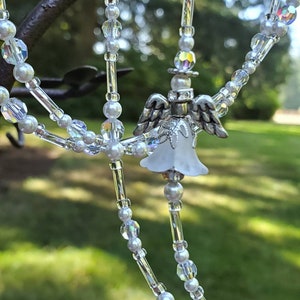 Beaded ID Badge Lanyard: Swarovski Crystal Angel Necklace