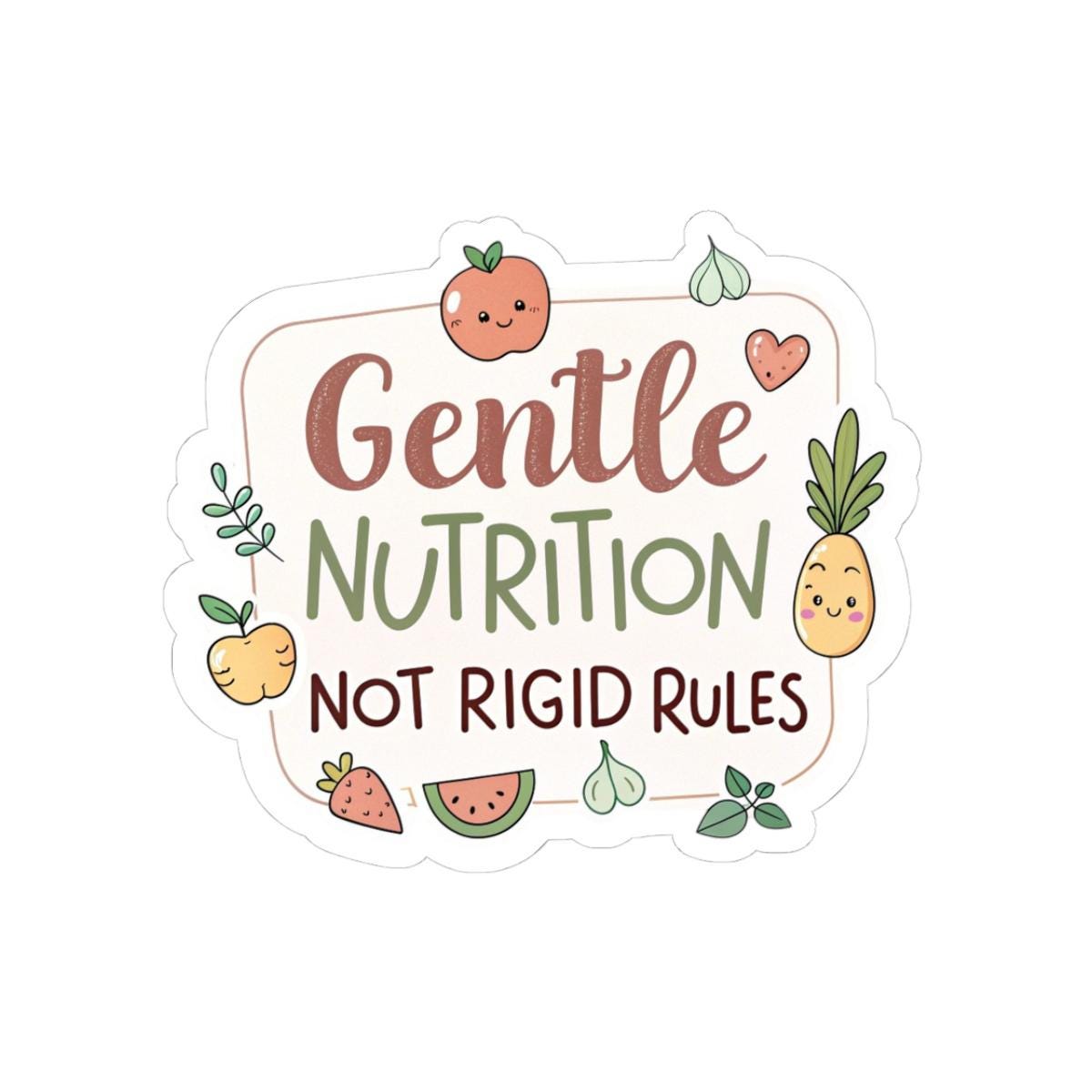 Foodnet Not Rigid Gentle Nutrition Not Rigid Rules Kiss-cut Stickers | Self-care Art ...