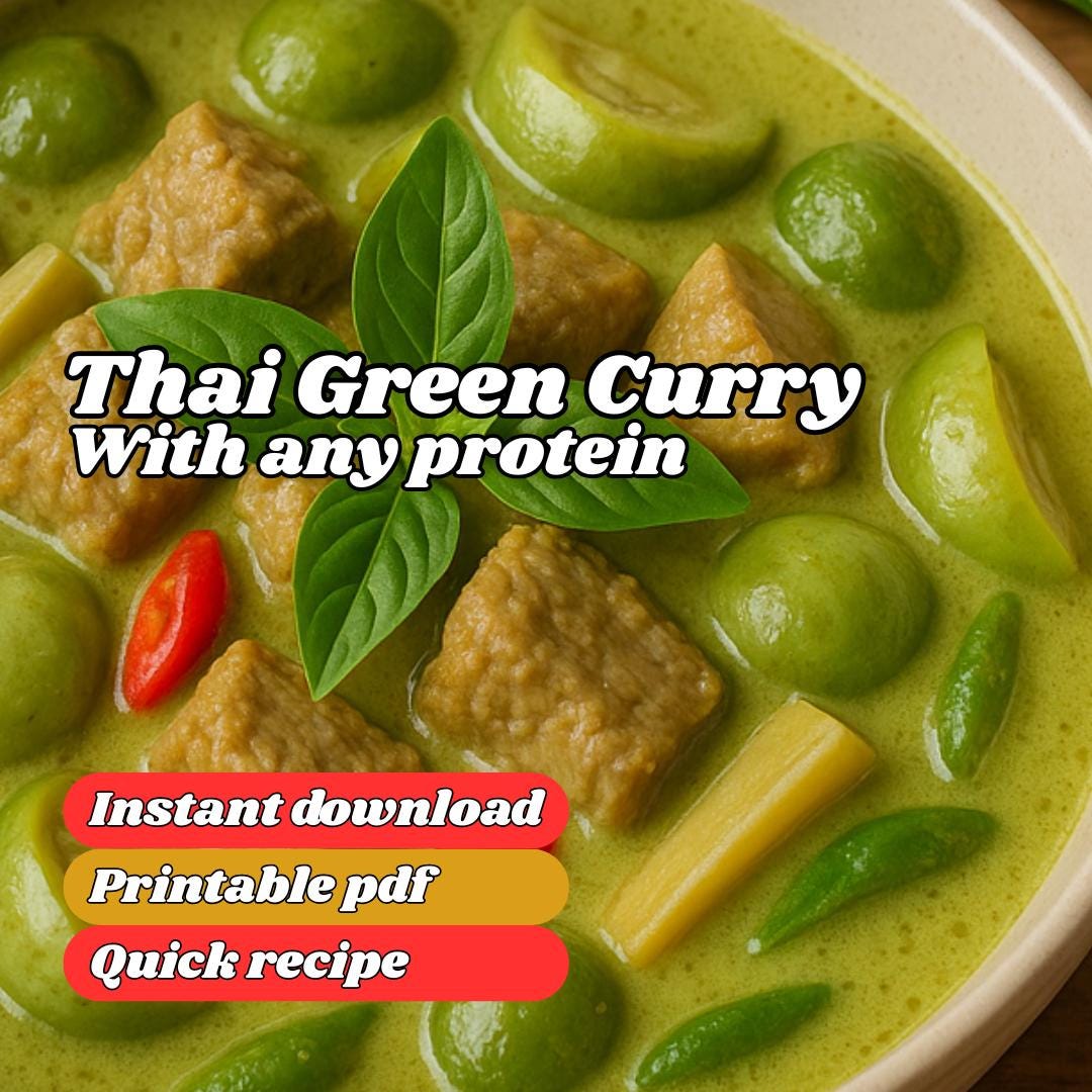Authentic Thai Green Curry Recipe: Easy Printable PDF - Etsy Australia