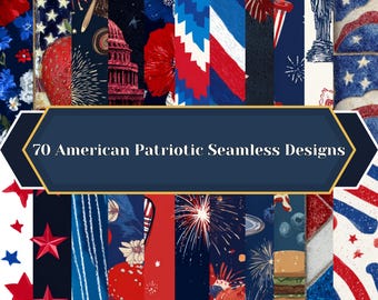 4th of July Digital Paper Pack: Patriotic Scrapbook Backgrounds (Digital Download)