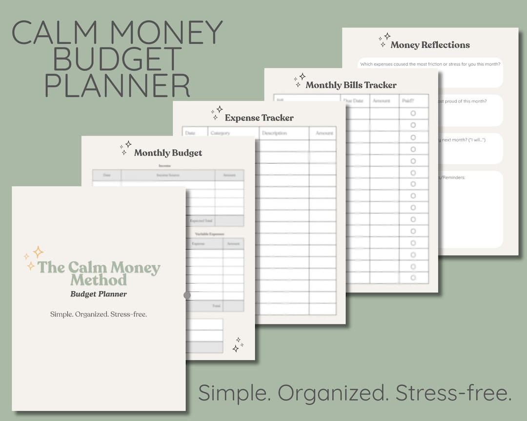 The Calm Money Method Monthly Budget Planner | Simple, Financial ...