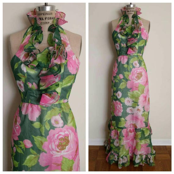 petite hawaiian maxi dress