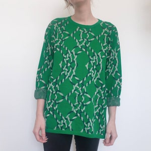 Sale- Vintage 90s green FRANCO VALERI nautical knit
