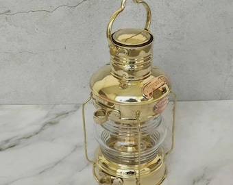 Vintage Brass Chief Ship Lantern - Polished Finish - Nautical Oil