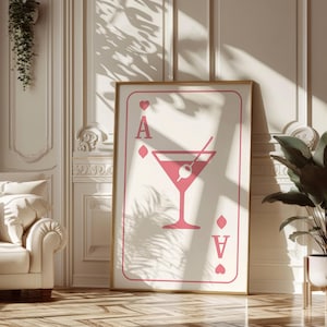 Ace of Spades Pink Digital Wall Art