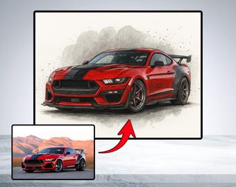 Kundenspezifisches Auto Druck, personalisierte Autokunst, Auto-Liebhaber-Wandkunst, Sportauto-Plakat, Garagen-Wanddekor, klassische Autokunst
