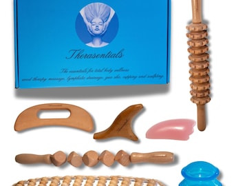 Wood Therapy Massage Tool Kit, Lymphatic Drainage, Body Sculpting