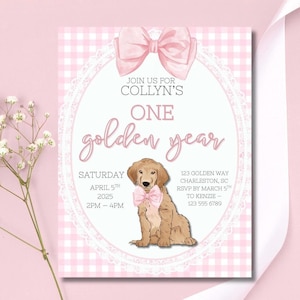 ONE Golden Year Birthday Invitation