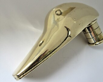 Silver Metal Duck Head Wooden Shaft Walking Stick A Nice Bird Gift
