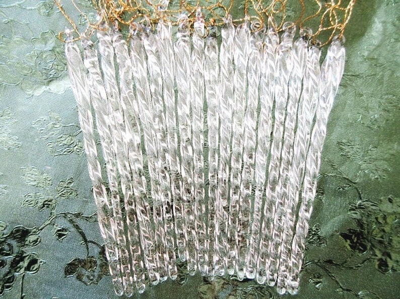 20 Crystal Icicle Ornaments Vintage Hand Blown Twisted Clear Etsy