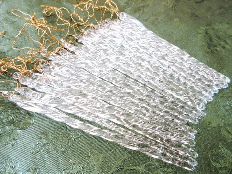 20 Crystal Icicle Ornaments Vintage Hand Blown Twisted Clear Etsy