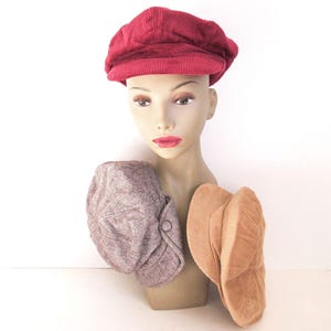 3 Newsboy Hats Ladies Gatsby Cap, Peaked Beret Vintage ON SALE