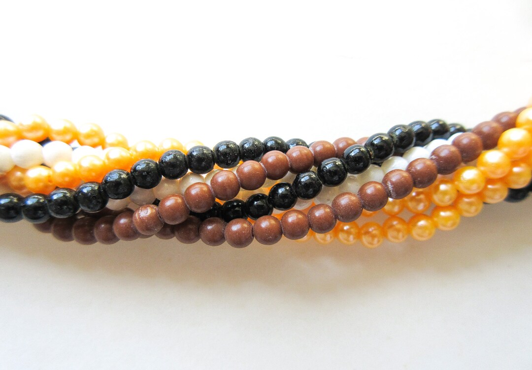 Twist Bead Necklace, Vintage 80s Plastic 4 Strand Etsy