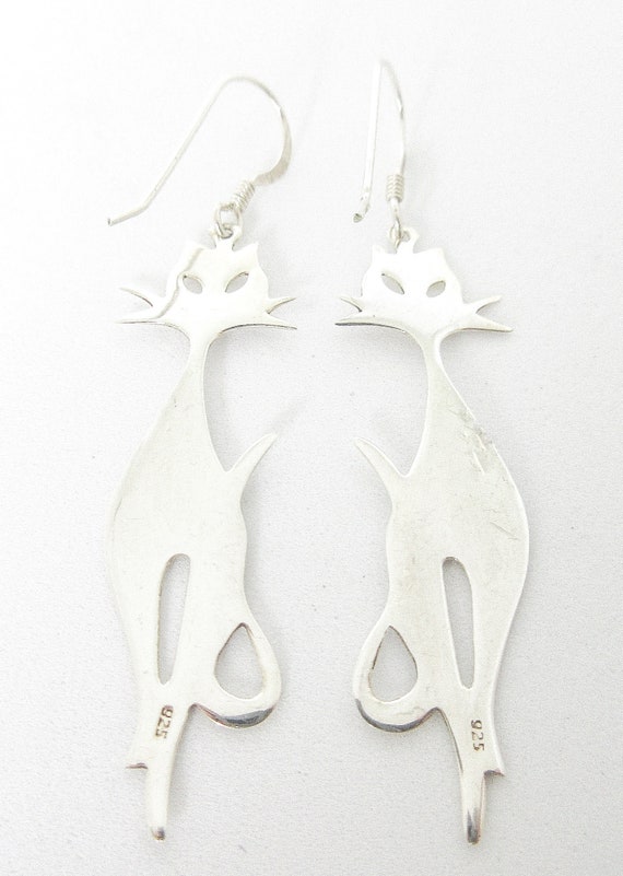 Lizard or Siamese Cat Sterling Silver Earrings Ch… - image 8