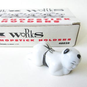 8 Chopstick Rests, Porcelain Pillow Baby, Vintage 1991 in Box ON SALE