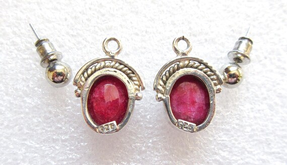 Raw Ruby Earrings Sterling Silver Convertible, Vi… - image 7