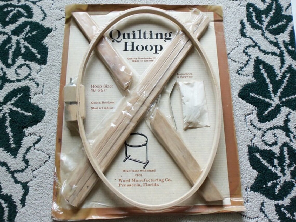 Wood Quilting Hoop with Stand 18 x 27 Oval New Etsy
