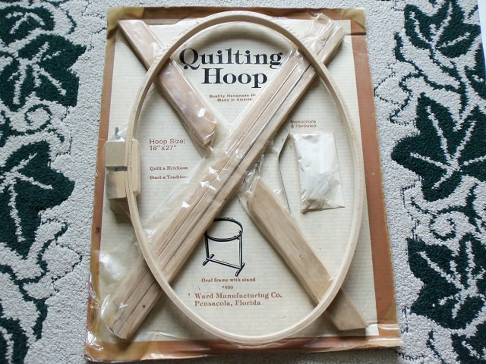 Wood Quilting Hoop with Stand 18 x 27 Oval New Etsy