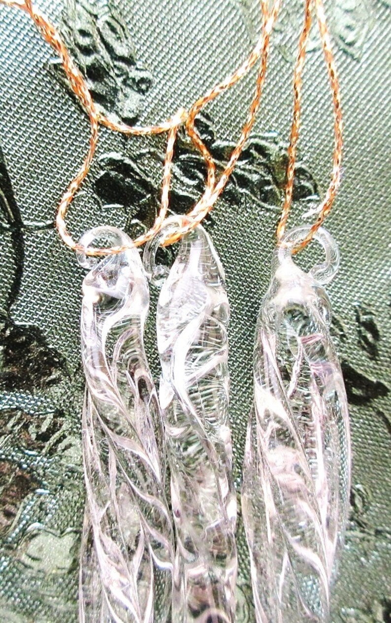 20 Crystal Icicle Ornaments Vintage Hand Blown Twisted Clear Etsy