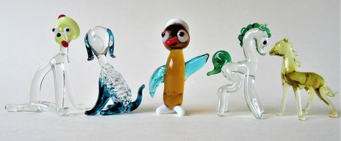 Miniature Glass Lampwork Figurines Hand Blown Art Glass | Etsy