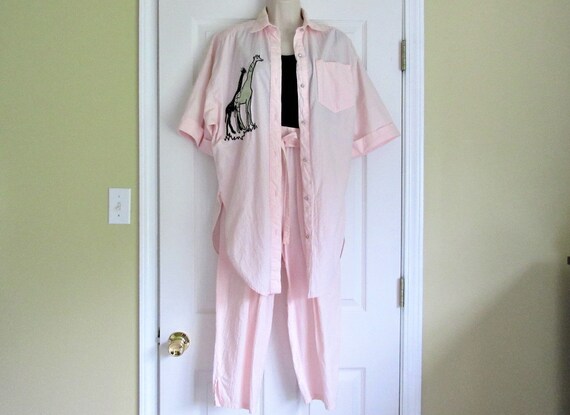Jumpsuit & Shirt Jacket Set, Giraffe Applique, Vin