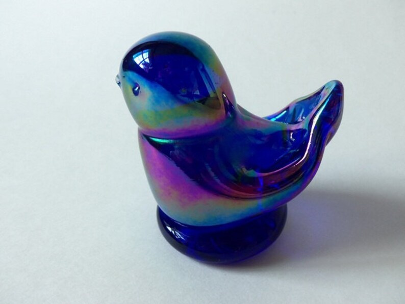 Bluebird of Happiness Leo Ward Carnival Glass Figurine | Etsy