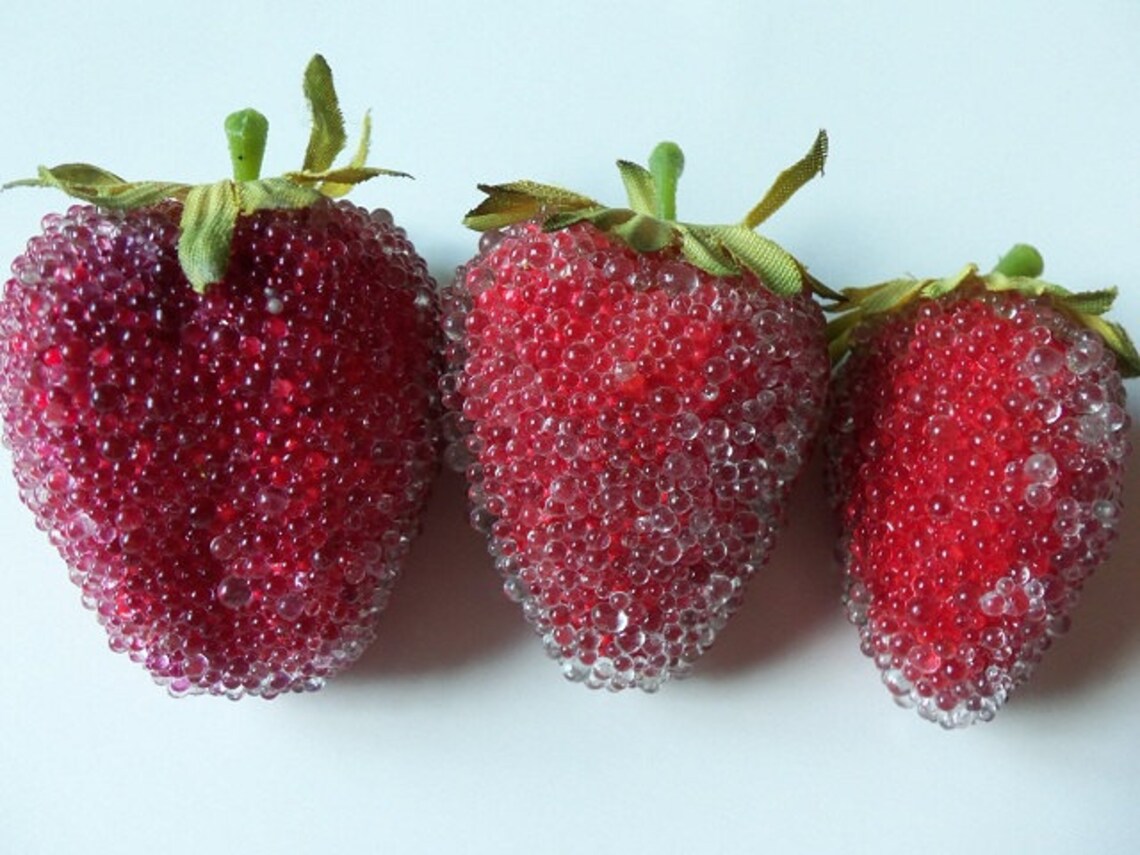 Sugared Strawberries 23 Artificial Beaded Fruit Etsy
