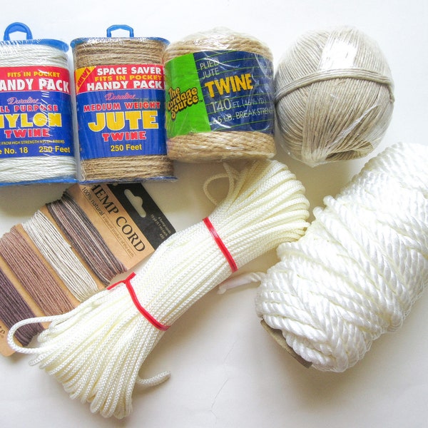 Twine & Cord Lot, Hemp, Jute, Nylon 2 lb Mix ON SALE