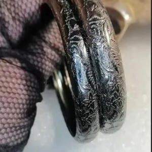 Vintage Textured Embossed Floral Bangle Bracelet