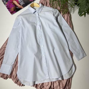 H&m Blue Elegant Cotton Shirt Size 34