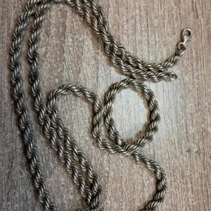 Vintage Silver Rope Twisted Chain Necklace