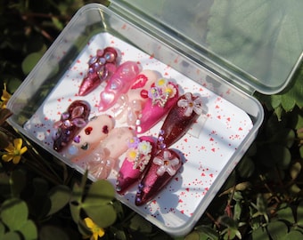 Uñas postizas románticas para dama de honor, boda en el jardín secreto, regreso a casa