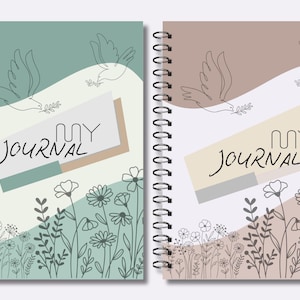 Printable Notebook Cover & Back Cover | Aesthetic Floral Journal Cover | Digital Download | DIY Planner Cover | Instant Download PDF