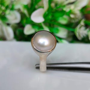 Vintage Pearl Ring: Handmade 925 Sterling Silver Statement Jewelry