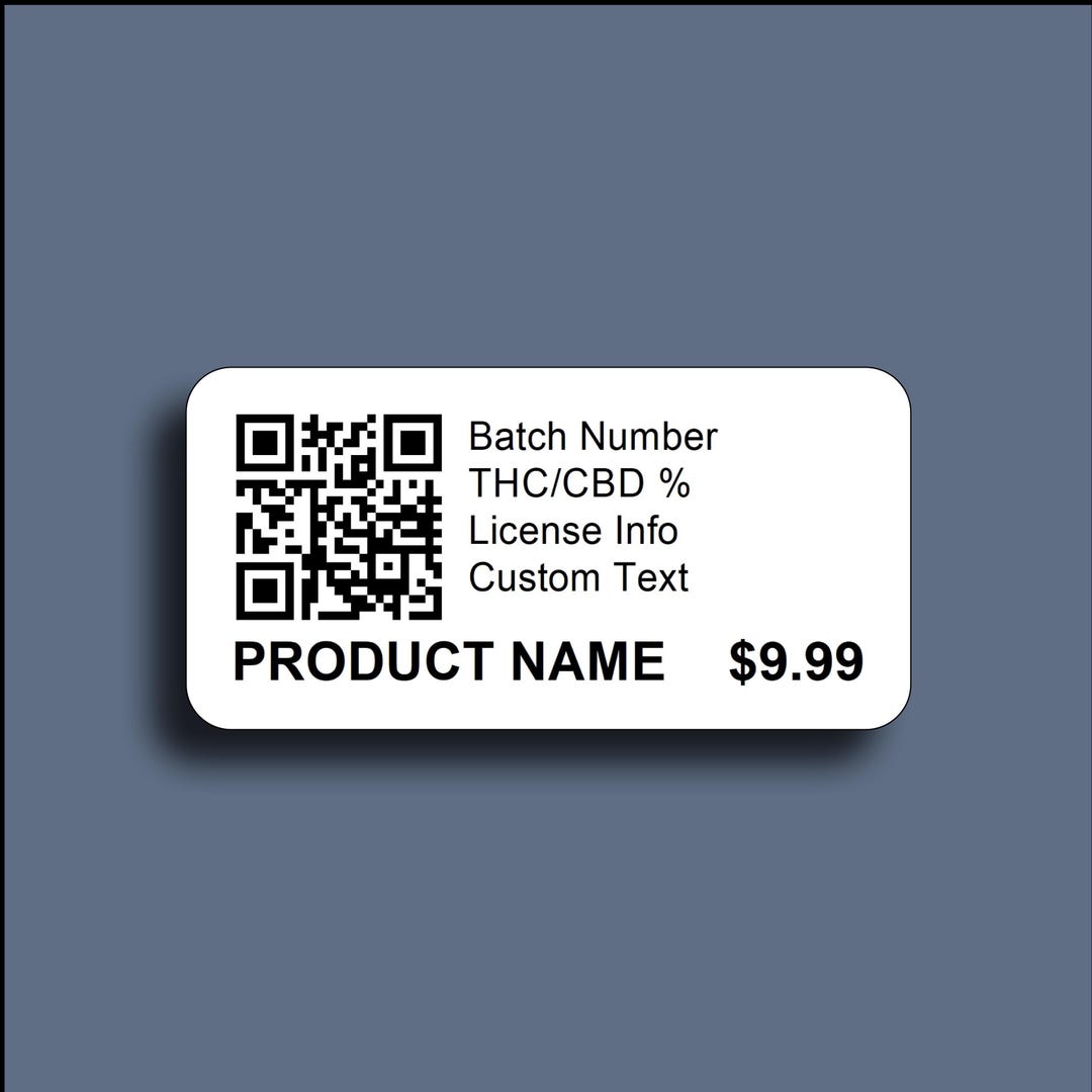 Custom Cannabis QR Code Labels | Thermal Transfer Printed | Compliance ...